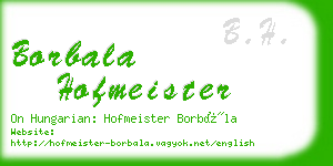 borbala hofmeister business card